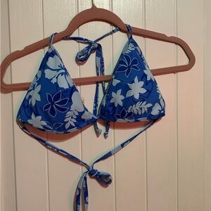 Blue Floral Bikini Top